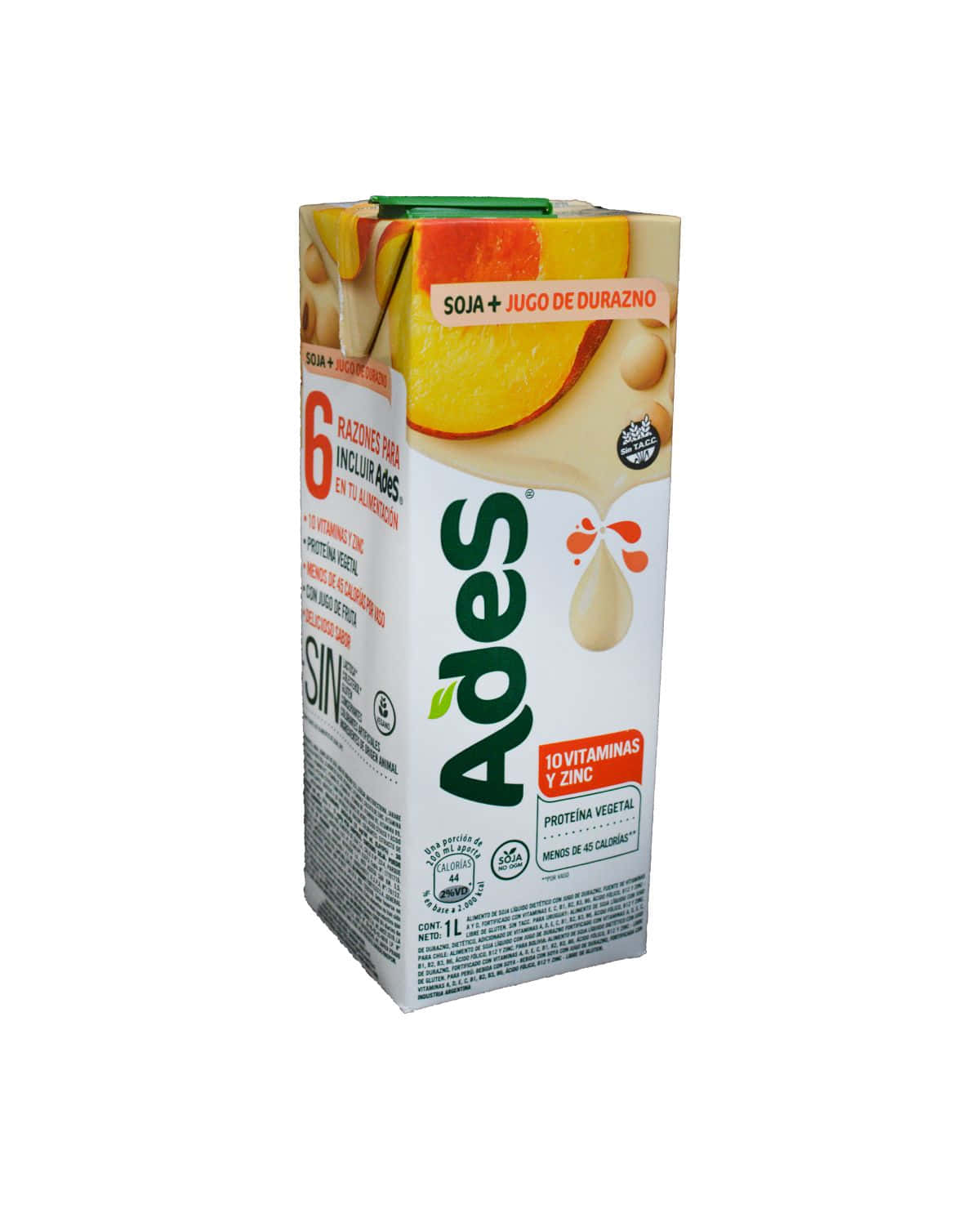 Jugo Ades A Base De Soja Durazno 1 Lt